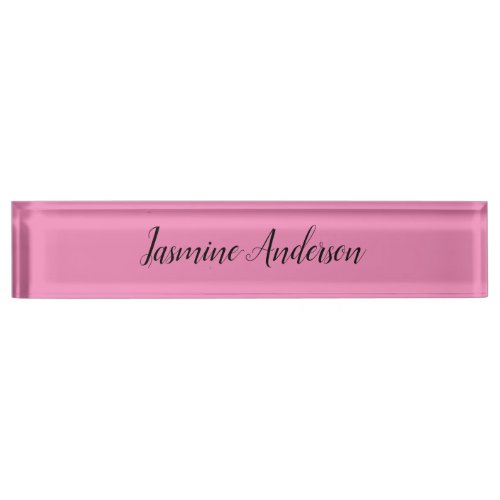 Professional Modern Minimalist Pink Desk Name Plate