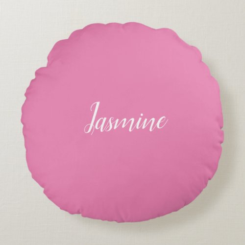 Professional Modern Minimalist Pink Round Pillow