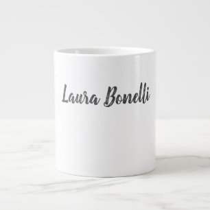 Professional Modern Minimalist Plain Add Name Giant Coffee Mug