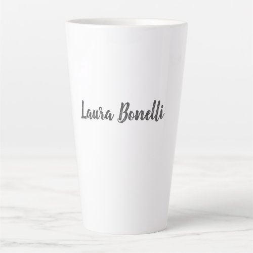 Professional Modern Minimalist Plain Add Name Latte Mug