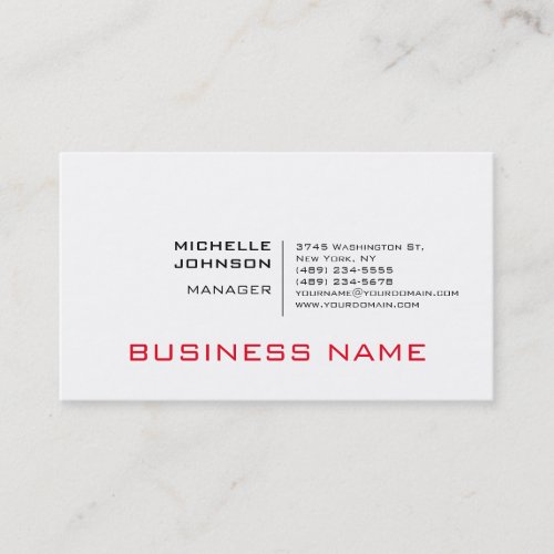 Professional Modern Minimalist Plain Business Card