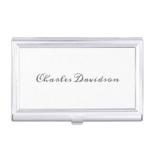 Professional Modern Minimalist Plain Calligraphy Business Card Case