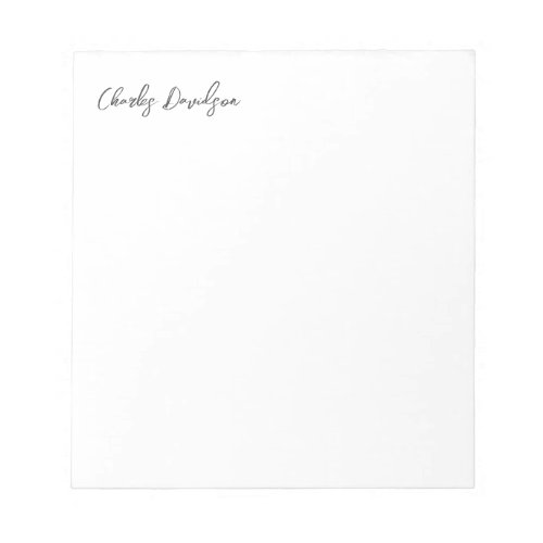 Professional Modern Minimalist Plain Calligraphy Notepad