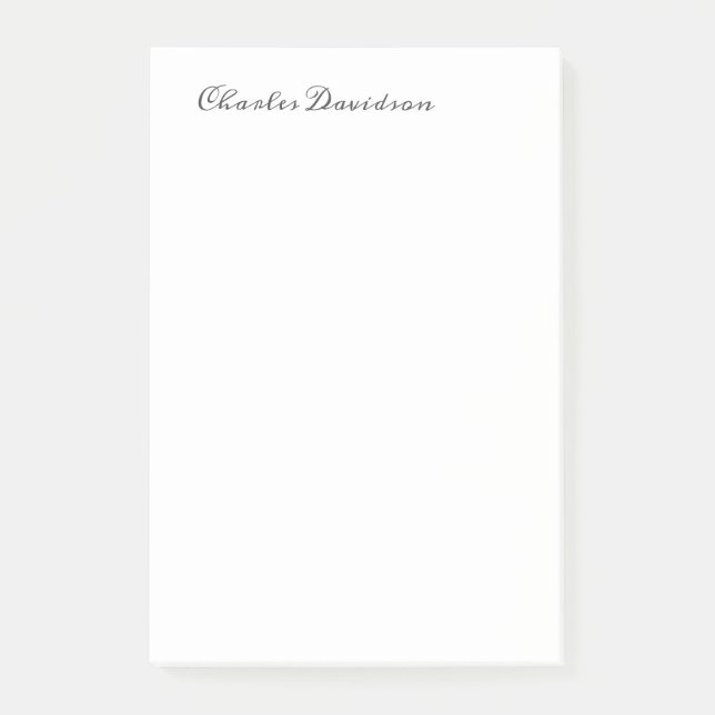 Professional Modern Minimalist Plain Calligraphy Post-it Notes (Front)