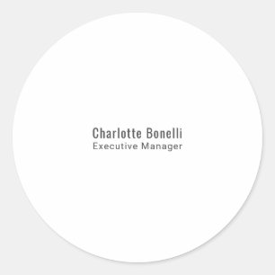 Professional Modern Minimalist Plain Classic Round Sticker