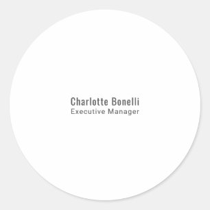 Professional Modern Minimalist Plain Classic Round Sticker