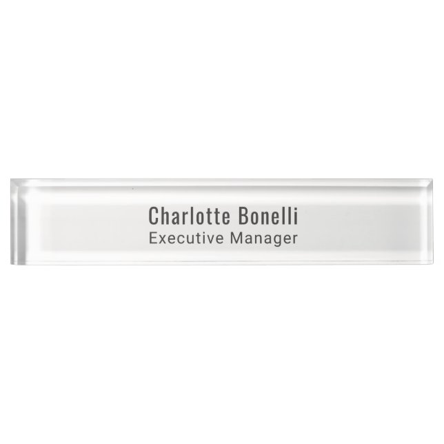 Professional Modern Minimalist Plain  Desk Name Plate (Front)