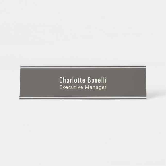 Professional Modern Minimalist Plain  Desk Name Plate (Front)