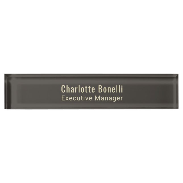 Professional Modern Minimalist Plain  Desk Name Plate (Front)