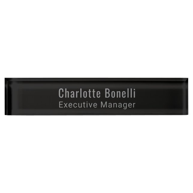 Professional Modern Minimalist Plain  Desk Name Plate (Front)