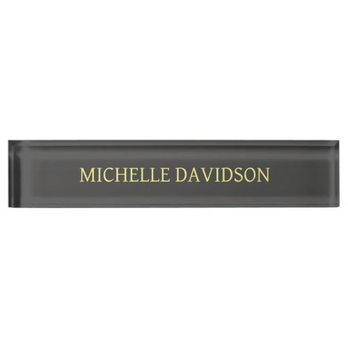 Professional Modern Minimalist Plain Grey Desk Name Plate