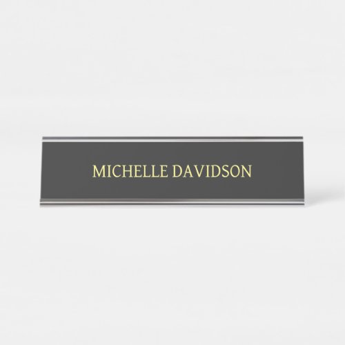 Professional Modern Minimalist Plain Grey Desk Name Plate