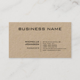 Professional Modern Minimalist Plain Kraft Business Card