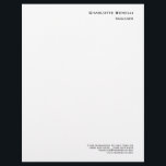 Professional Modern Minimalist Plain Letterhead<br><div class="desc">You Can Easily Change the Fonts,  Background Image and Color,  Letter Characters.</div>