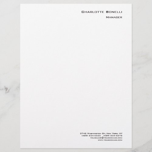 Professional Modern Minimalist Plain Letterhead