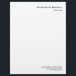 Professional Modern Minimalist Plain Letterhead<br><div class="desc">Simple Modern Professional Business Card. You Can Easily Change the Fonts,  Background Image and Color,  Letter Characters.</div>