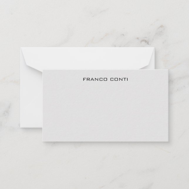 Professional Modern Minimalist Plain Light Grey Note Card (Front)