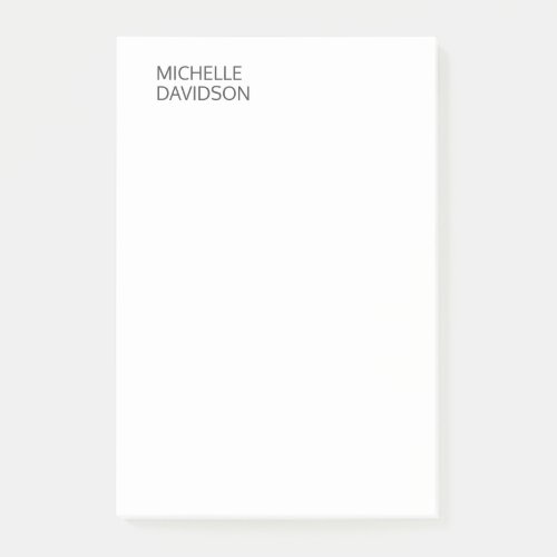 Professional Modern Minimalist Plain Name Post_it Notes