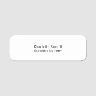 Professional Modern Minimalist Plain  Name Tag