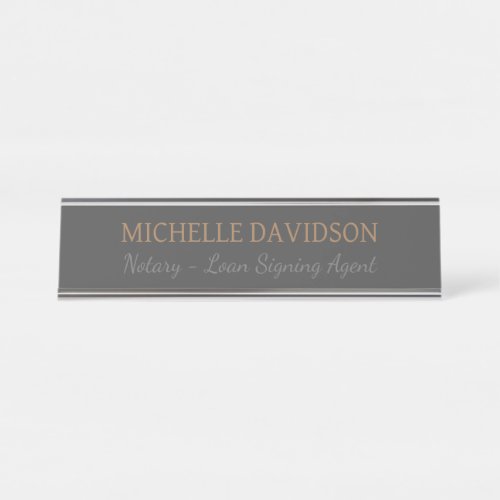 Professional Modern Minimalist Plain Notary Desk Name Plate