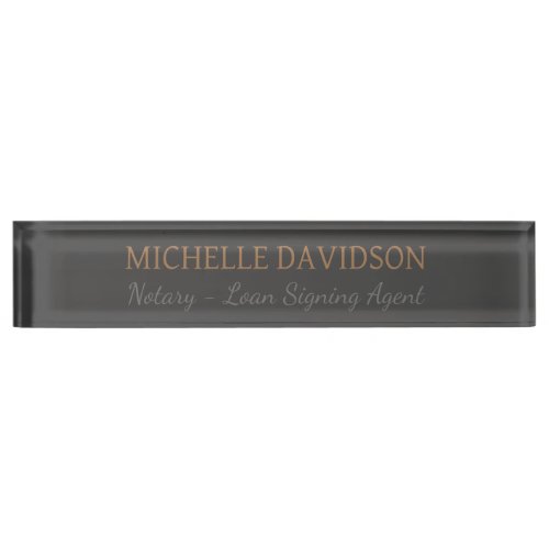 Professional Modern Minimalist Plain Notary Desk Name Plate