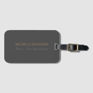 Professional Modern Minimalist Plain Notary Luggage Tag
