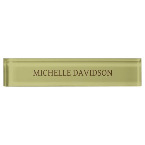 Professional Modern Minimalist Plain Olive Green Desk Name Plate