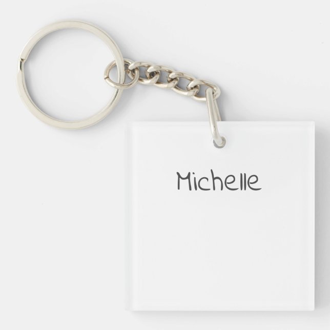 Professional Modern Minimalist Plain Own Name Keychain (Front)