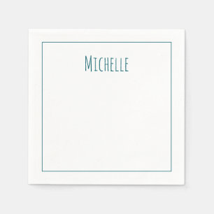 Professional Modern Minimalist Plain Own Name Napkins