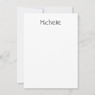 Professional Modern Minimalist Plain Own Name Note Card