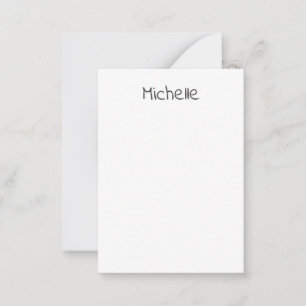 Professional Modern Minimalist Plain Own Name Note Card