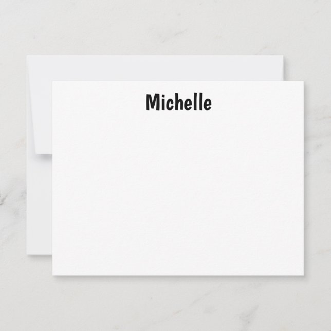 Professional Modern Minimalist Plain Own Name Note Card (Front)