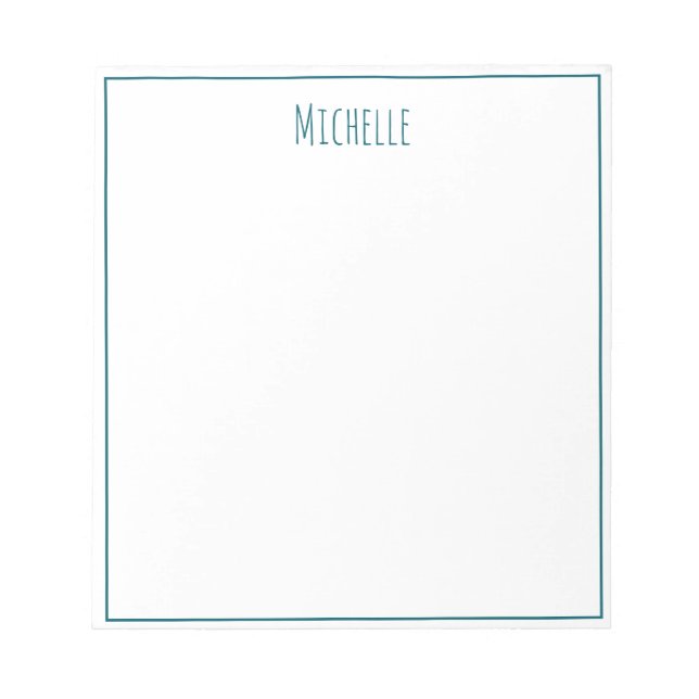 Professional Modern Minimalist Plain Own Name Notepad (Front)