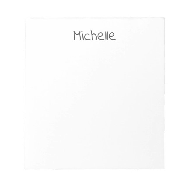 Professional Modern Minimalist Plain Own Name Notepad (Front)