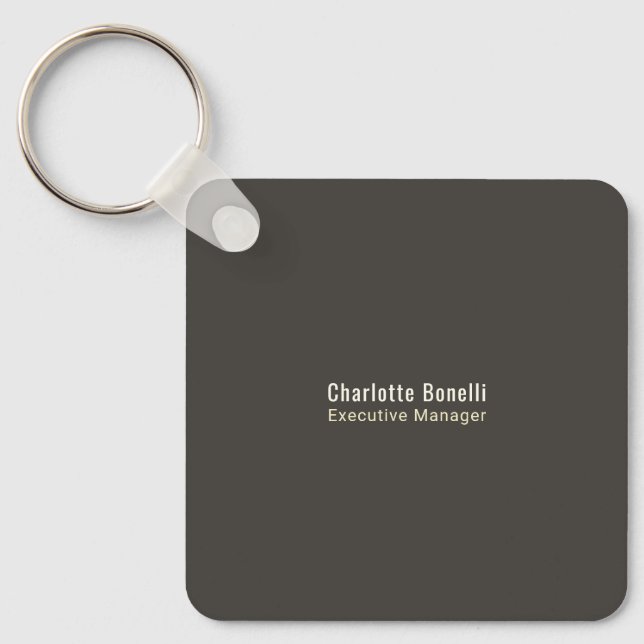 Professional Modern Minimalist Plain Round Corner Keychain (Front)