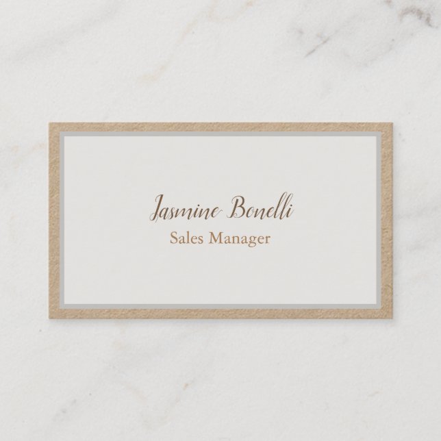 Professional Modern Minimalist Premium Kraft Business Card (Front)
