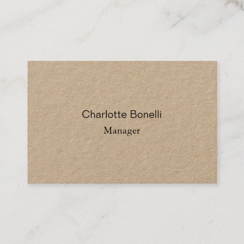 Professional Modern Minimalist Premium Kraft Business Card