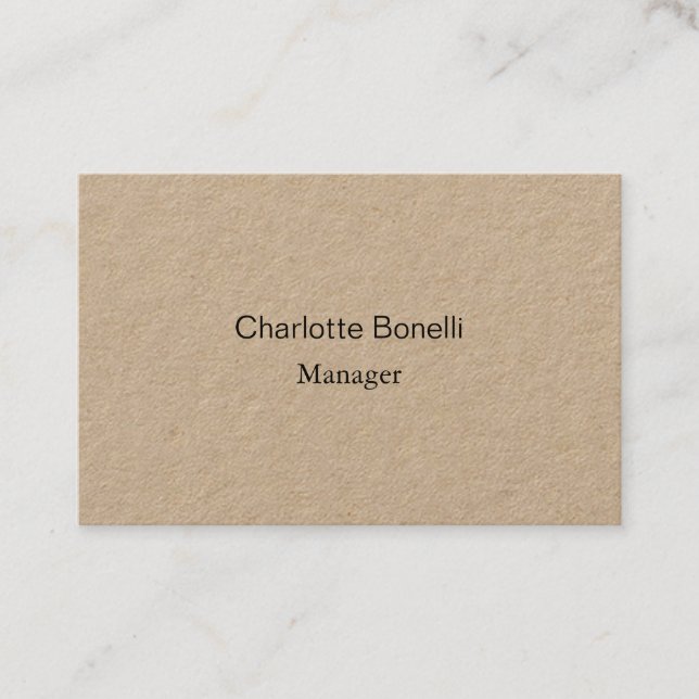 Professional Modern Minimalist Premium Kraft Business Card (Front)