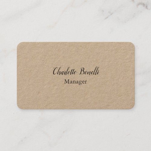 Professional Modern Minimalist Premium Kraft Business Card