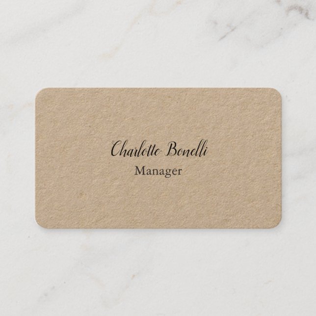 Professional Modern Minimalist Premium Kraft Business Card (Front)