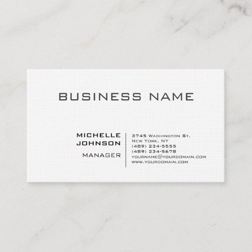 Professional Modern Minimalist Premium Linen Business Card