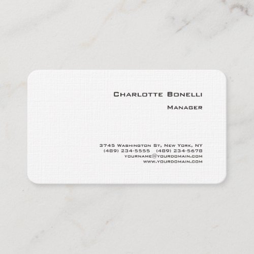 Professional Modern Minimalist Premium Linen Business Card