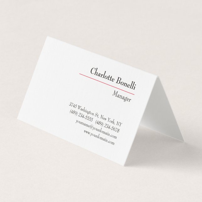 Professional Modern Minimalist Premium Silk Business Card (Front)