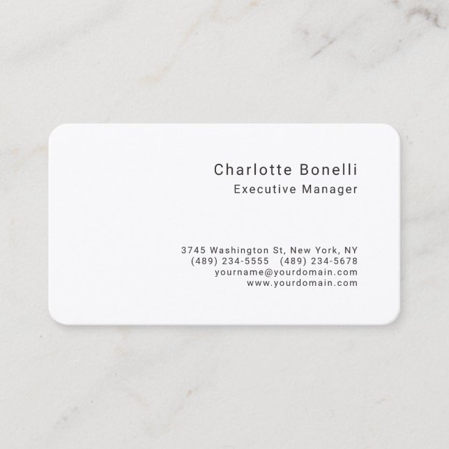 Professional Modern Minimalist Premium Silk Business Card (Front)