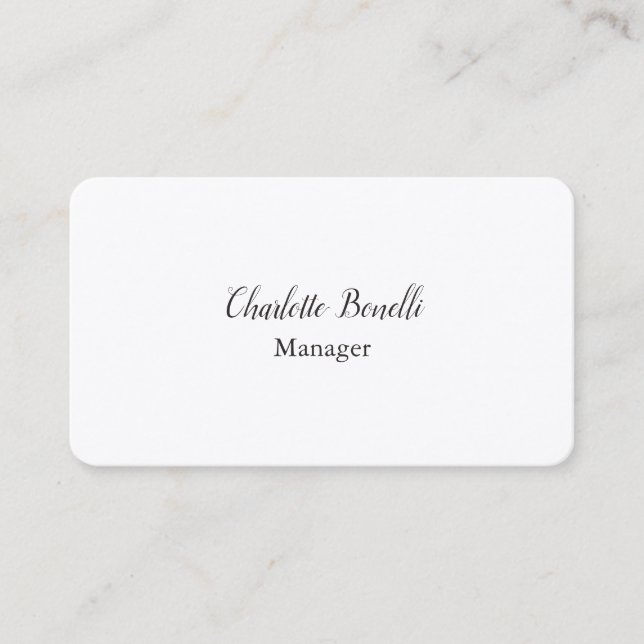 Professional Modern Minimalist Premium Silk Business Card (Front)