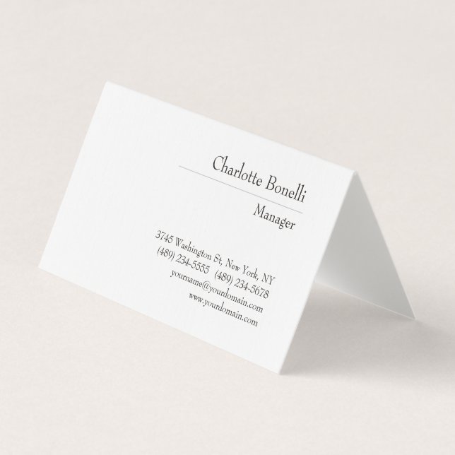 Professional Modern Minimalist Premium Silk Business Card (Front)