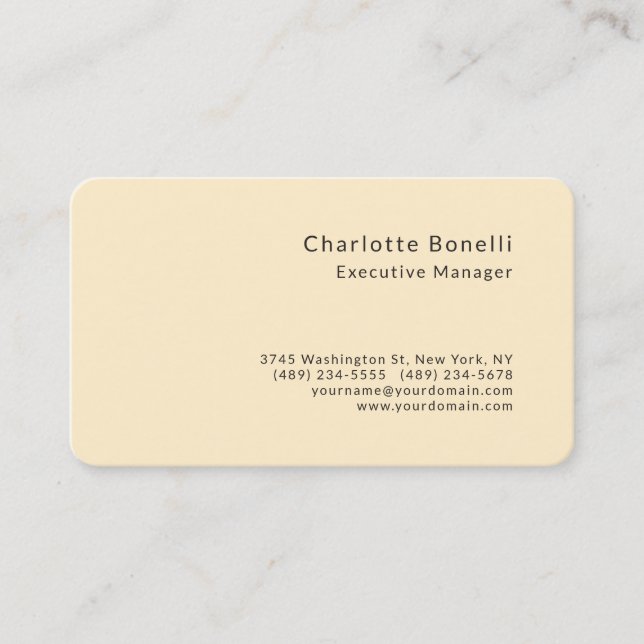 Professional Modern Minimalist Premium Silk Business Card (Front)