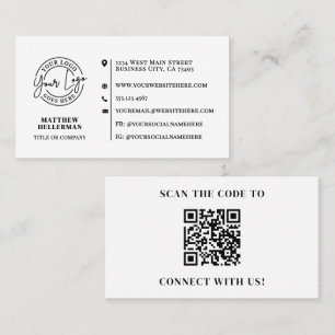 Professional Modern Minimalist QR Code Logo Business Card