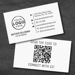 Professional Modern Minimalist QR Code Logo Business Card