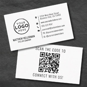Professional Modern Minimalist QR Code Logo Business Card